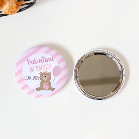 Espejo personalizado chapa "Valentina" Detalles bautizo - Chapas Espejos Personalizados Bautizo