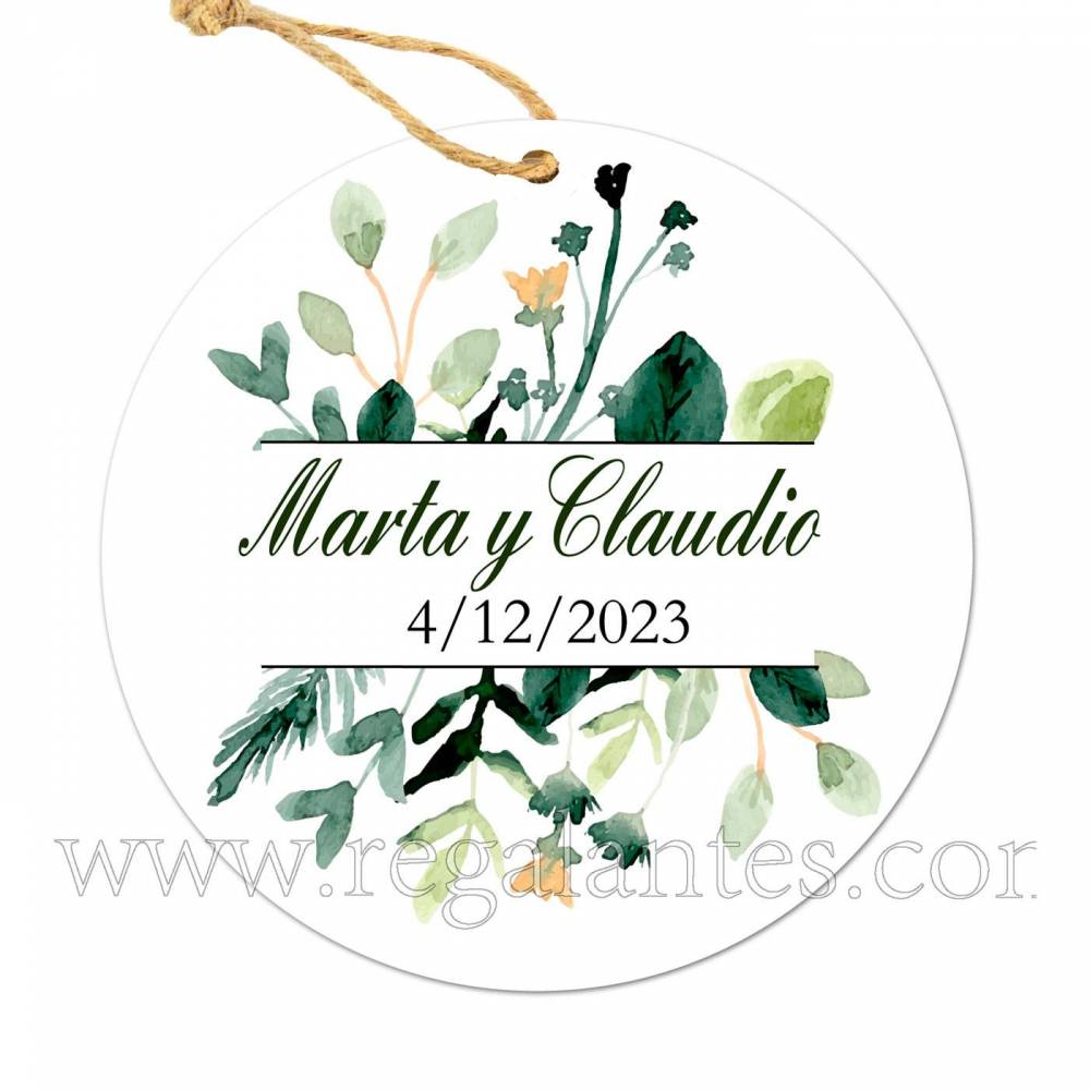 Etiqueta Boda Personalizada Nature - Pegatinas Y Etiquetas Personalizadas boda
