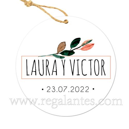 Etiqueta Boda Personalizada Ocaso - Pegatinas Y Etiquetas Personalizadas boda