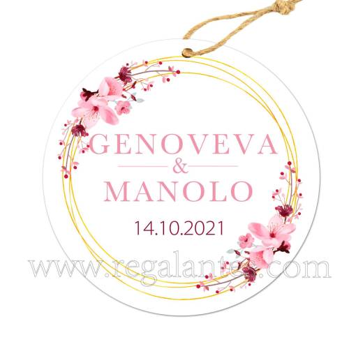 Etiqueta Boda Personalizada Pink Crown - Pegatinas Y Etiquetas Personalizadas boda