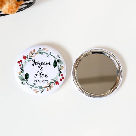 Espejo personalizado chapa "Ágape" Detalles boda - Chapas Espejos Personalizados Boda