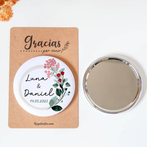 Espejo personalizado boda chapa "Amor" detalles boda - Chapas Espejos Personalizados Boda