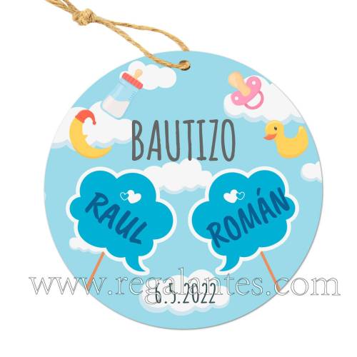 Etiquetas Bautizo Personalizada Gemelos - Pegatinas Y Etiquetas Personalizadas boda