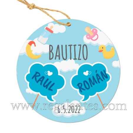 Etiquetas Bautizo Personalizada Gemelos - Pegatinas Y Etiquetas Personalizadas boda