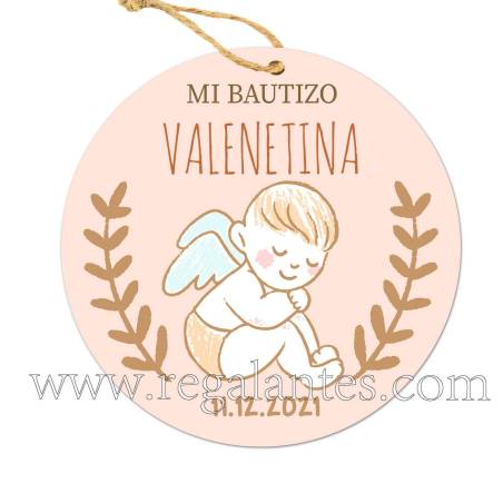 Etiqueta Bautizo Personalizada Niño Niña Ángel - Pegatinas Y Etiquetas Personalizadas boda