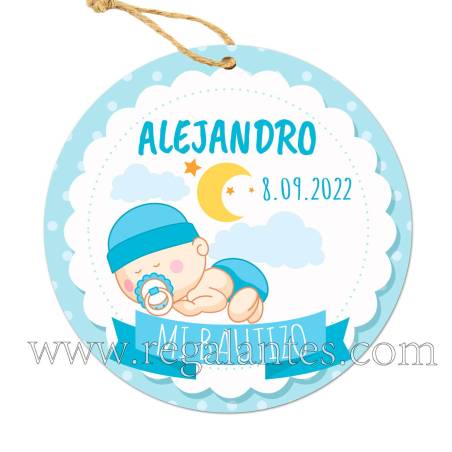 Etiqueta Bautizo Personalizada Niño Dulces Sueños - Pegatinas Y Etiquetas Personalizadas boda