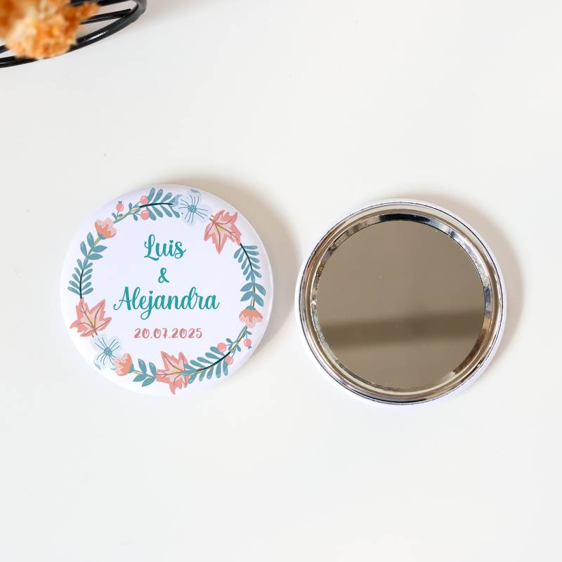 Espejo personalizado chapa "Summer" Detalles boda - Chapas Espejos Personalizados Boda