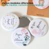 Espejo personalizado chapa "Sun" detalles boda - Chapas Espejos Personalizados Boda
