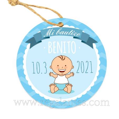 Etiqueta Bautizo Personalizada Niño Olas - Pegatinas Y Etiquetas Personalizadas Bautizo