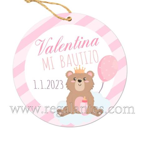 Etiqueta Bautizo Personalizada Niña Valentina - Pegatinas Y Etiquetas Personalizadas Bautizo