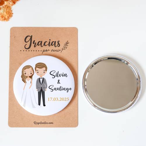 Espejo personalizado chapa "Lemonnade" Detalles boda - Chapas Espejos Personalizados Boda
