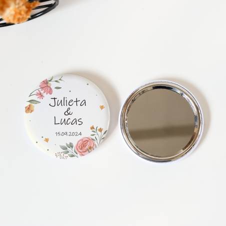 Espejo personalizado chapa "Paz" Detalles boda - Chapas Espejos Personalizados Boda