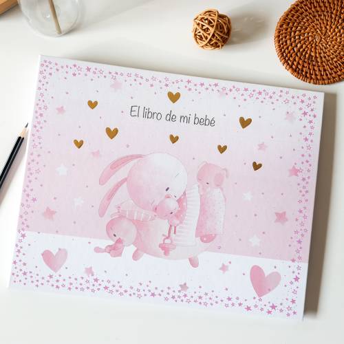Libro de mi bebé conejito rosa, álbum de recuerdos - Accesorios