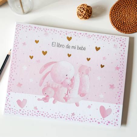 Libro de mi bebé conejito rosa, álbum de recuerdos - Accesorios