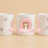 Taza personalizada comunión niña con mariposas - Detalles Personalizados