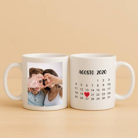Taza personalizada aniversario pareja - Tazas personalizadas de boda