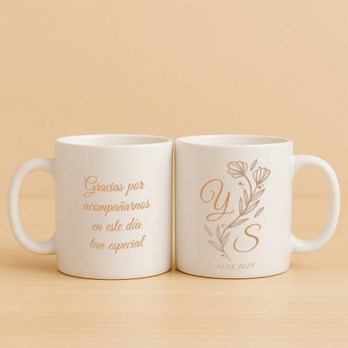 Taza personalizada de boda Iniciales - Tazas personalizadas de boda