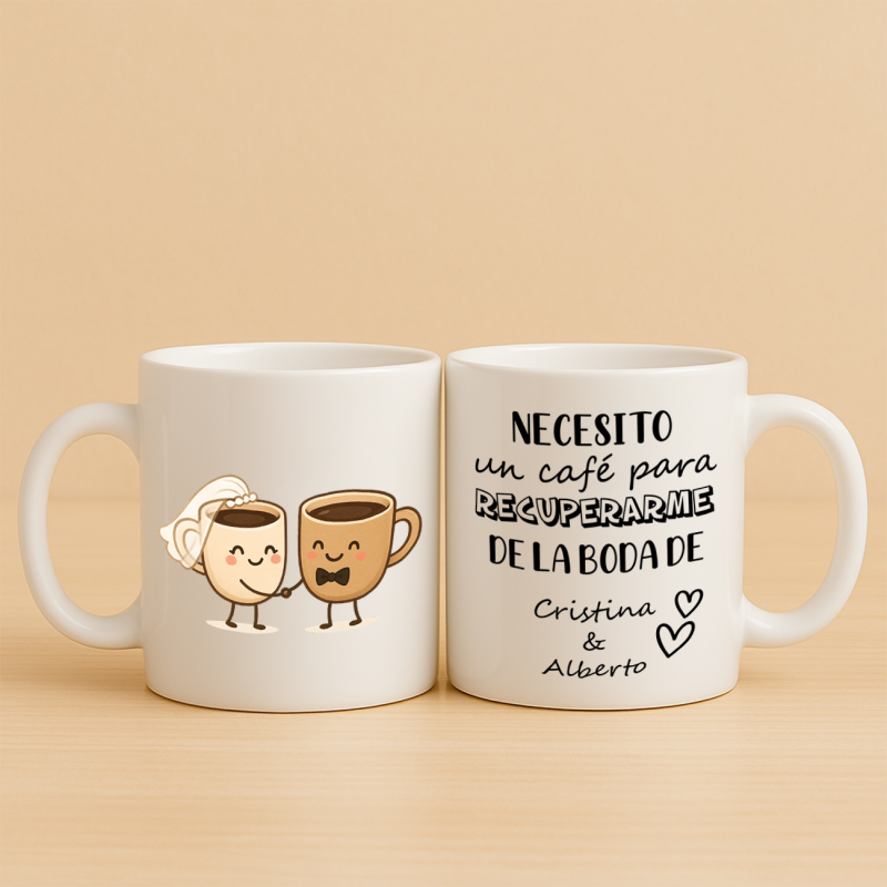 Taza personalizada de boda "café" - Tazas personalizadas de boda