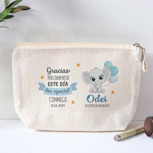 Neceser personalizado de bautizo "Elefante niño" - Detalles personalizables para Bautizo