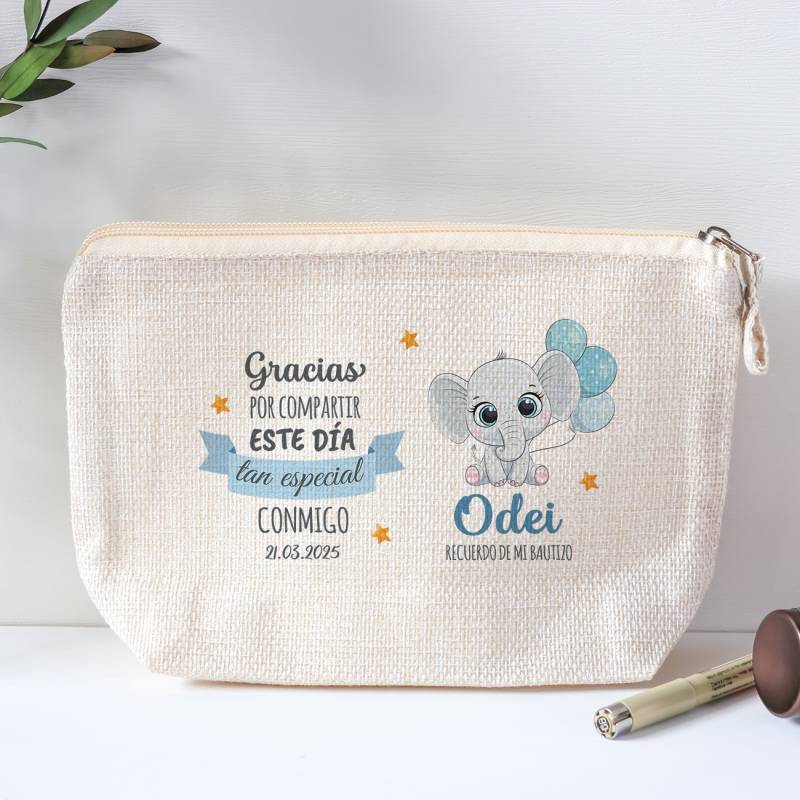 Neceser personalizado de bautizo "Elefante niño" - Detalles personalizables para Bautizo