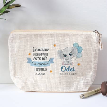 Neceser personalizado de bautizo "Elefante niño" - Detalles personalizables para Bautizo