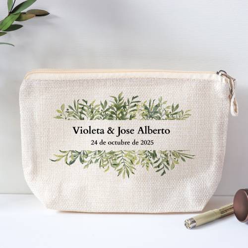 Neceser personalizado de boda "Hojas" - Detalles personalizables para Boda