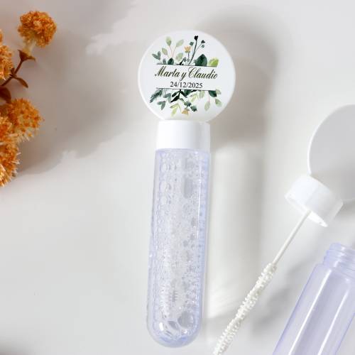 Pack 24 Pomperos personalizados boda con pegatina "Nature" Detalles para boda - Juegos personalizados de boda