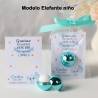 Bálsamo labial personalizado con tarjeta para bautizo "Modelo Elefante niño" - Bálsamos Labiales Personalizados Bautizo