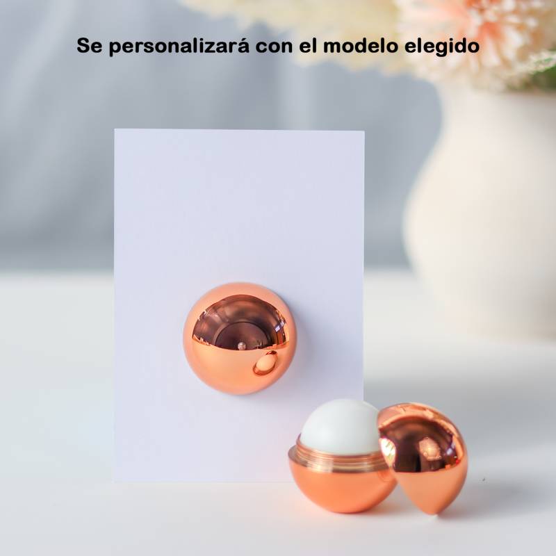 Bálsamo labial personalizado con tarjeta para boda "Modelo Hojas" - Bálsamos Labiales Personalizados Boda