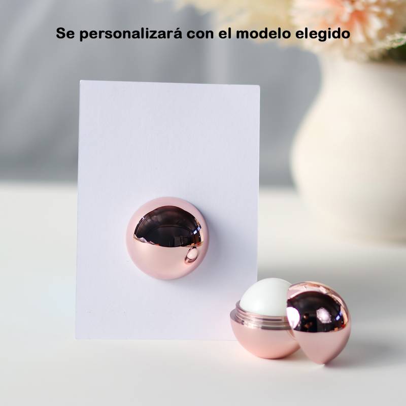 Bálsamo labial personalizado con tarjeta para bautizo "Modelo Elefante niña" - Bálsamos Labiales Personalizados Bautizo