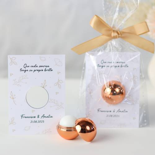 Bálsamo labial personalizado con tarjeta para boda "Modelo Sonrisa " - Bálsamos Labiales Personalizados Boda