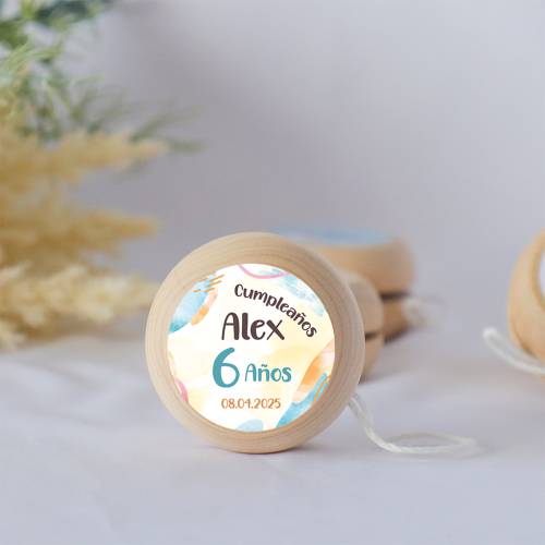 Yoyo pegatina personalizada "Colores" detalles de cumpleaños - Yoyós personalizados de cumpleaños
