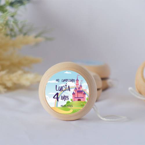 Yoyo pegatina personalizada "Princesas" detalles de cumpleaños - Yoyós personalizados de cumpleaños