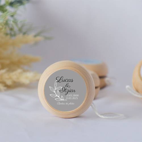 Yoyo pegatina personalizada modelo "Bodas de Plata" detalles de boda - Yoyo personalizado boda