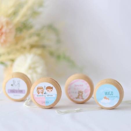 Yoyo pegatina personalizada modelo Diana detalles de boda - Yoyo personalizado boda