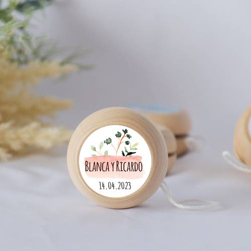 Yoyo pegatina personalizada modelo "Prado" detalles de boda - Yoyo personalizado boda