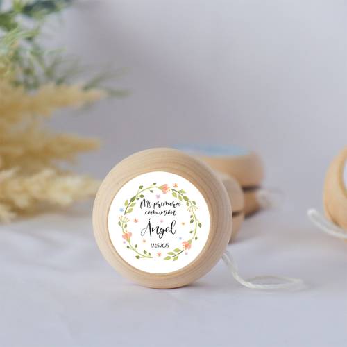 Yoyo pegatina personalizada "Primavera" para niña comunión - Yoyo personalizado comunión