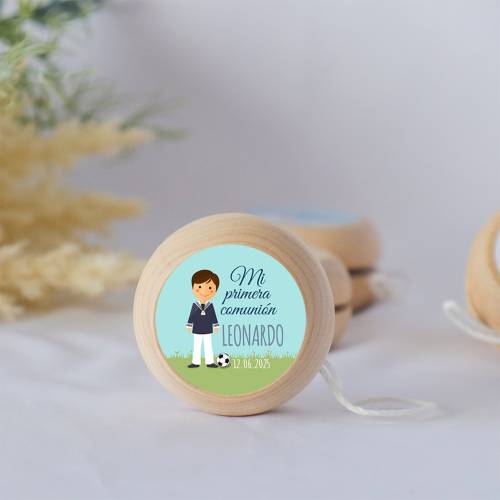Yoyo pegatina personalizada "Fútbol" para niño comunión - Yoyo personalizado comunión