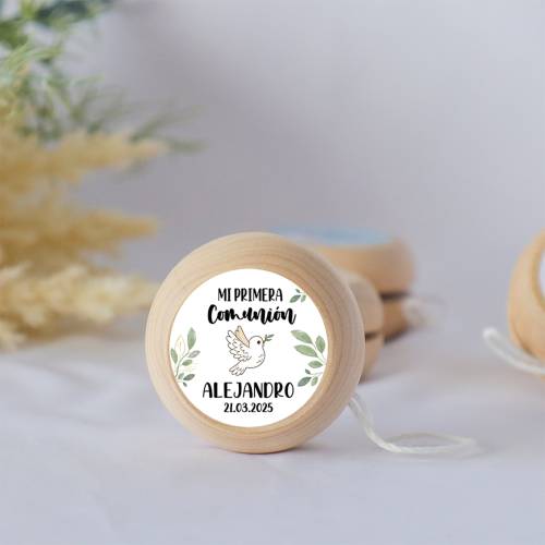 Yoyo pegatina personalizada "Modelo Paloma" para niño comunión - Yoyo personalizado comunión