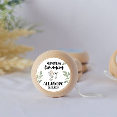 Yoyo pegatina personalizada "Modelo Paloma" para niño comunión - Yoyo personalizado comunión