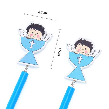 Lápiz Comunión 2 Pcs Azul Niño - Detalles De Comunión Para Niños