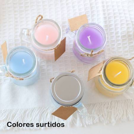 Vela personalizada en jarrita "Modelo bautizo Gemelas" Detalles personalizados bautizo - Inicio