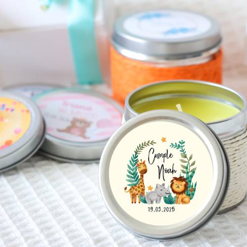 Vela personalizada aromática "Selva Cumple" detalles cumpleaños - Velas personalizadas de cumpleaños