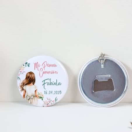 Llavero con abridor personalizado "Acuarela Niño" Detalles de comunión - Llaveros Abrebotellas Personalizados Comunión