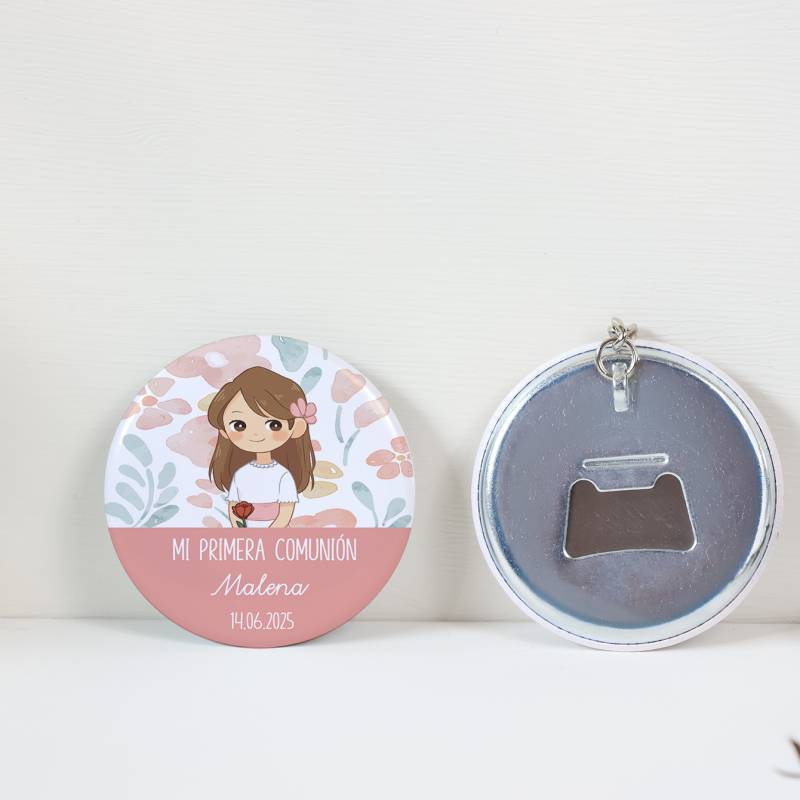 Llavero con abridor personalizado "Ángel" Detalles de comunión - Llaveros Abrebotellas Personalizados Comunión