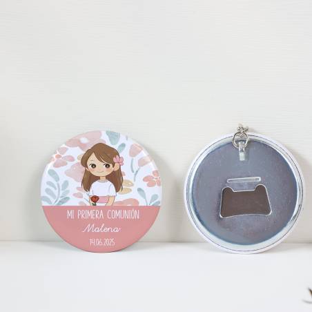 Llavero con abridor personalizado "Ángel" Detalles de comunión - Llaveros Abrebotellas Personalizados Comunión