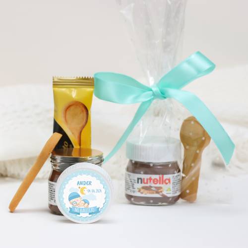 copy of Mini Nutella personalizada 25 g con galleta "Ángel" Detalles bautizo - Detalles gourmet personalizados bautizo
