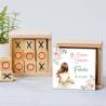 Juego 3 en raya personalizado con pegatina "Acuarela niña" Detalles invitados comunión - Juegos personalizados de comunión