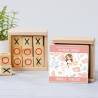 Juego 3 en raya personalizado con pegatina "Flores" Detalles invitados comunión - Juegos personalizados de comunión