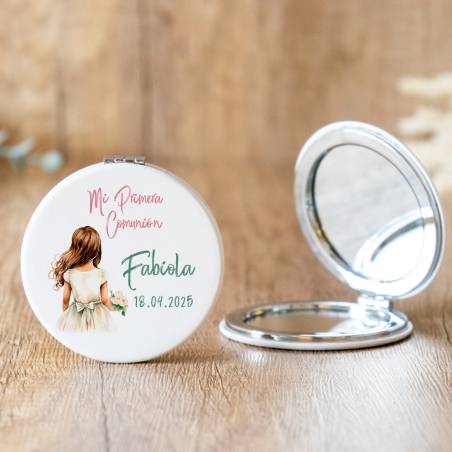 Espejo personalizado "Modelo Acuarela Niña" Detalles comunión - Espejos personalizados comunión